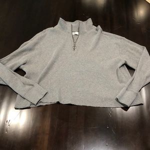 Hollister Girls Waffle Boyfriend Half-Zip T-Shirt